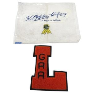 Vintage  Letterman Patch L GAA Pacific Athletic Co Whiting Los Angeles Deadstock